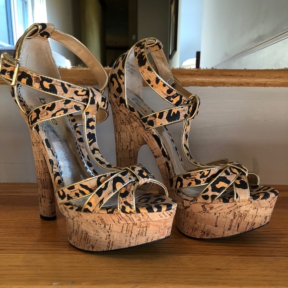 bebe cork heels
